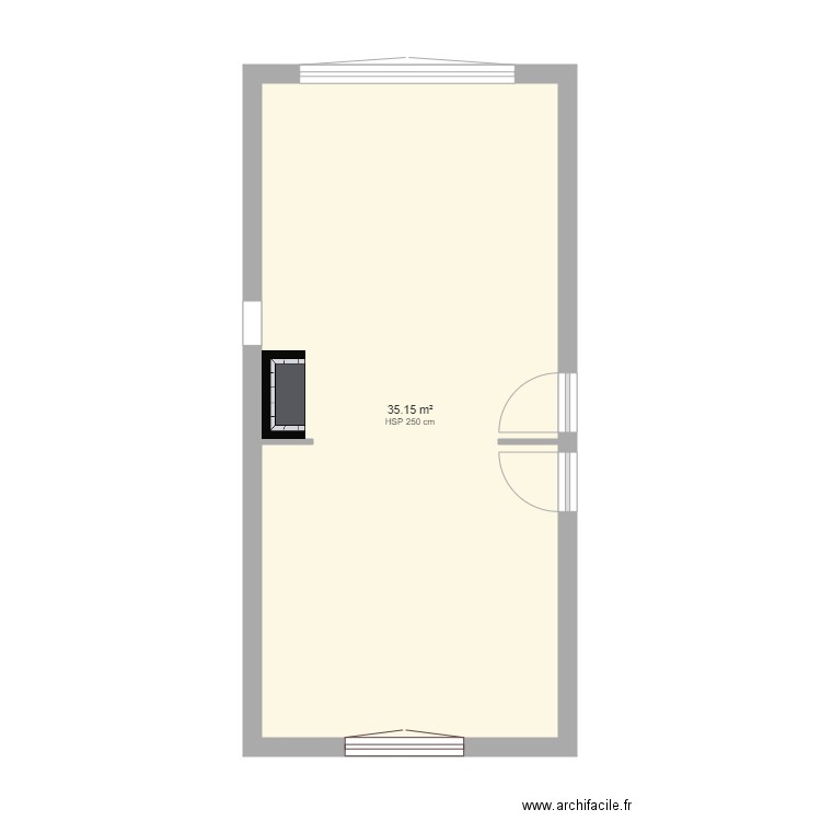 CUISI.SALON. Plan de 1 pièce et 35 m2