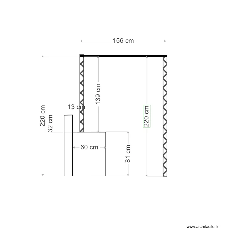 ABRI CUISINE ETE - vue face. Plan de 