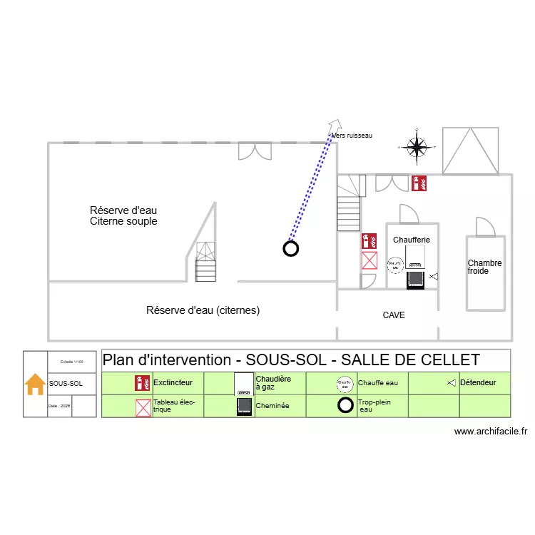 Sous-Sol Fin. Plan de 4  et 162 m²