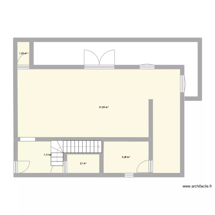 REZ DE CHAUSSEE. Plan de 5  et 101 m²