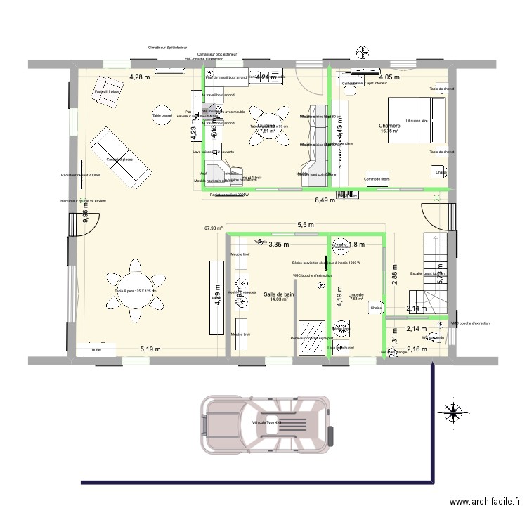 Baylet RDC+étage. Plan de 10 pièces et 251 m2