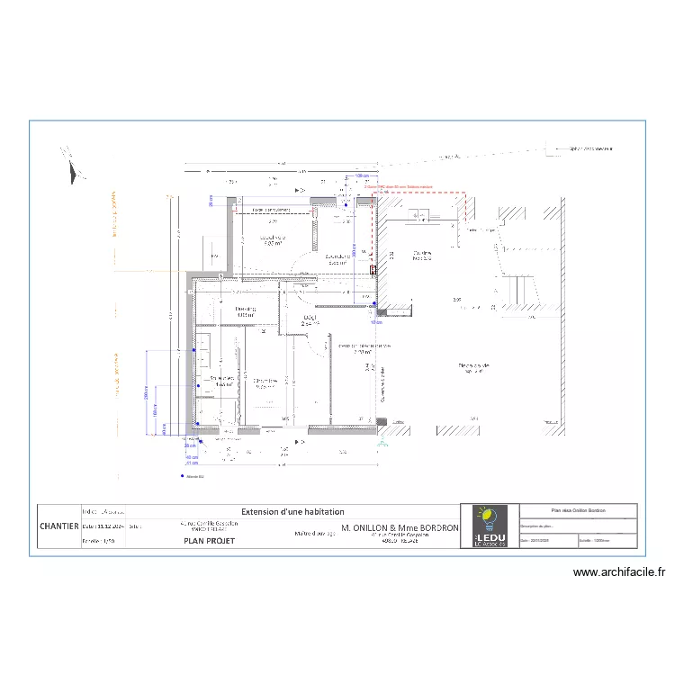 Plan r&eacute;sa Onillon Bordron. Plan de 