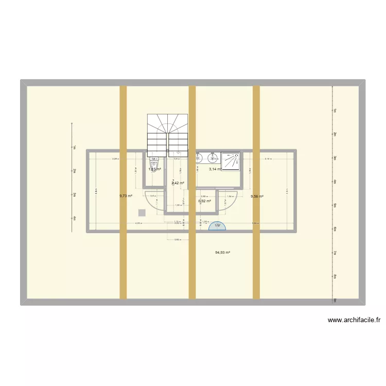 etage2. Plan de 7 Pièces et 153 m²