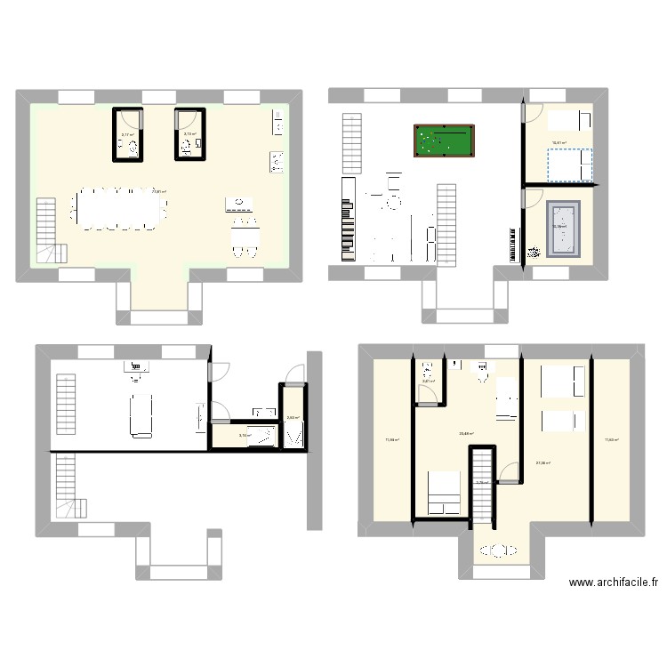 rdcchateau. Plan de 13 pièces et 194 m2