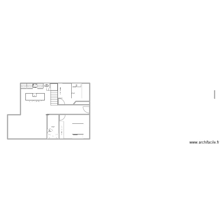 2e Ave. Plan de 3 pièces et 72 m2
