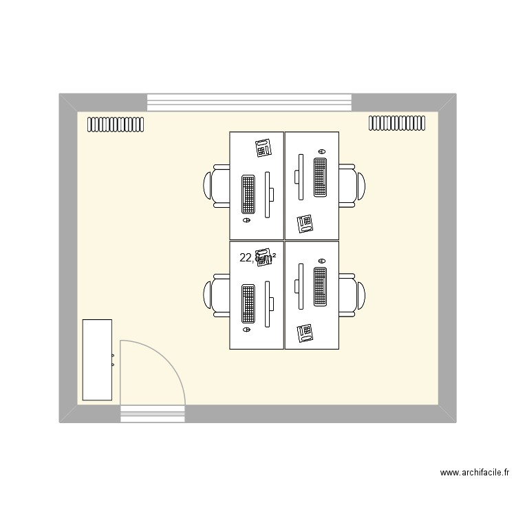 BUREAU COMPTA FOURNISSEURS A105. Plan de 1 pièce et 23 m2
