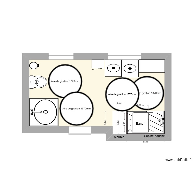ERG786 plan. Plan de 1 pièce et 12 m2