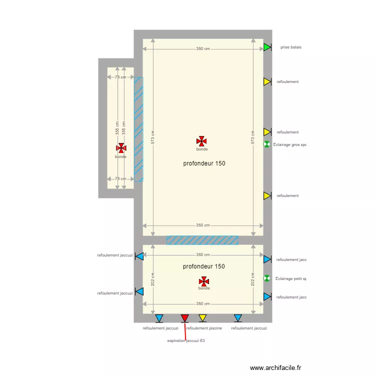 Piscine. Plan de 