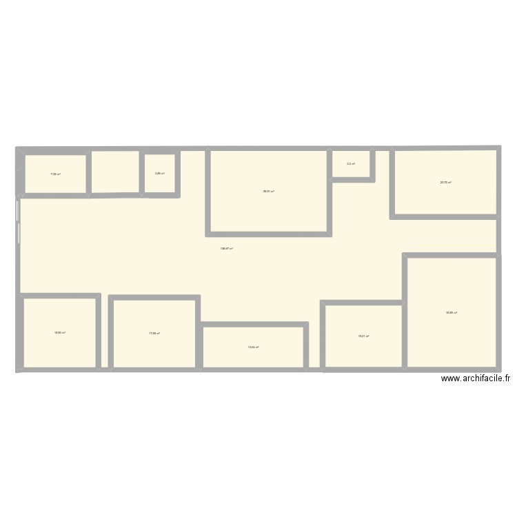acm. Plan de 11 pièces et 297 m2