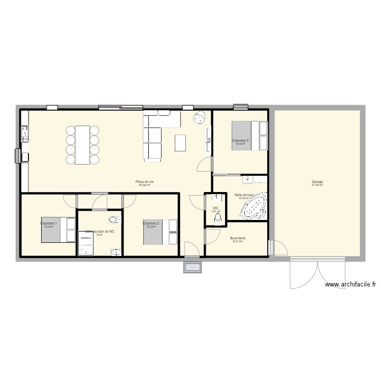 maison. Plan de 9 pièces et 197 m2