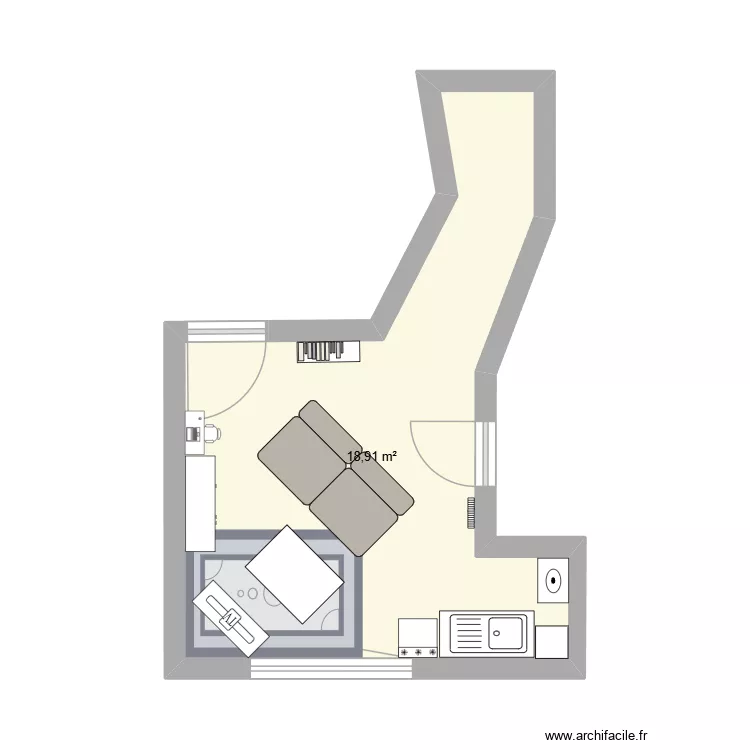 test. Plan de 1 Pièce et 19 m² test. Plan de 1 Pièce et 19 m²