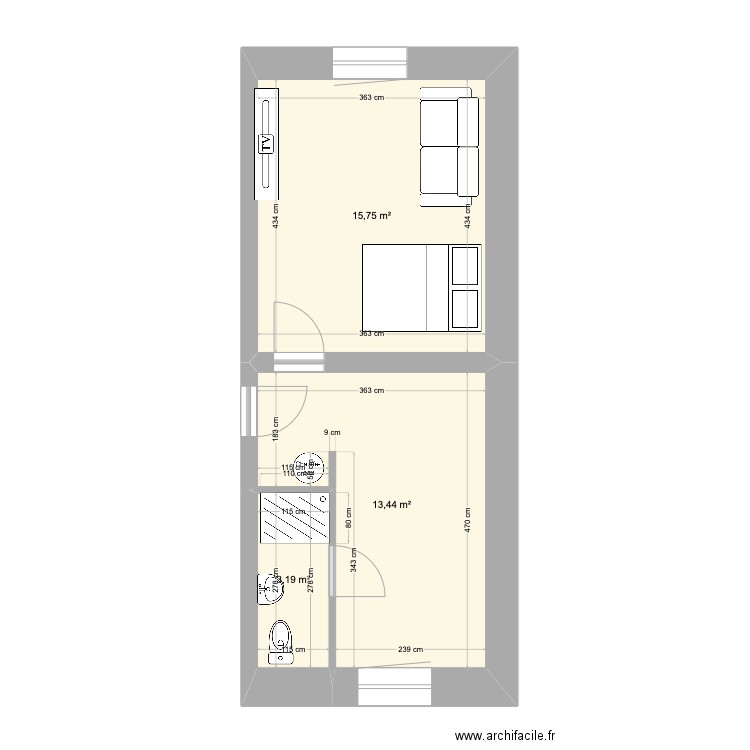 algrange renovation 1. Plan de 3 pièces et 32 m2