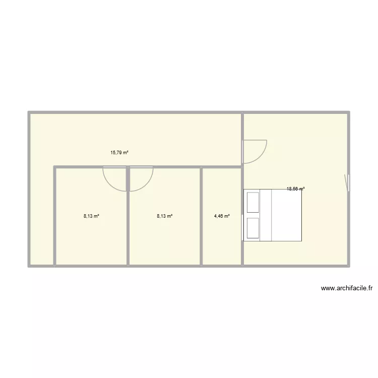 etage. Plan de 5  et 55 m²