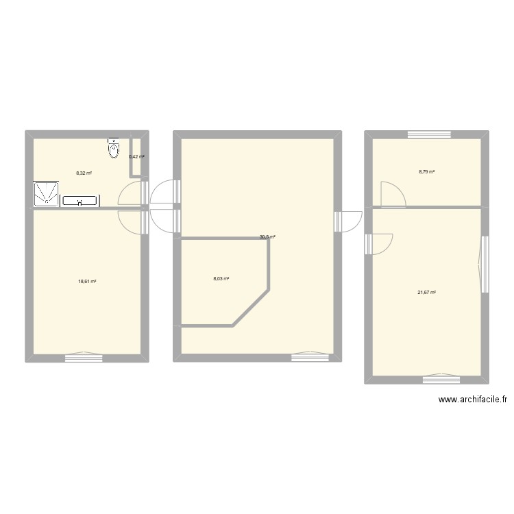 1er étage. Plan de 0 pièce et 0 m2