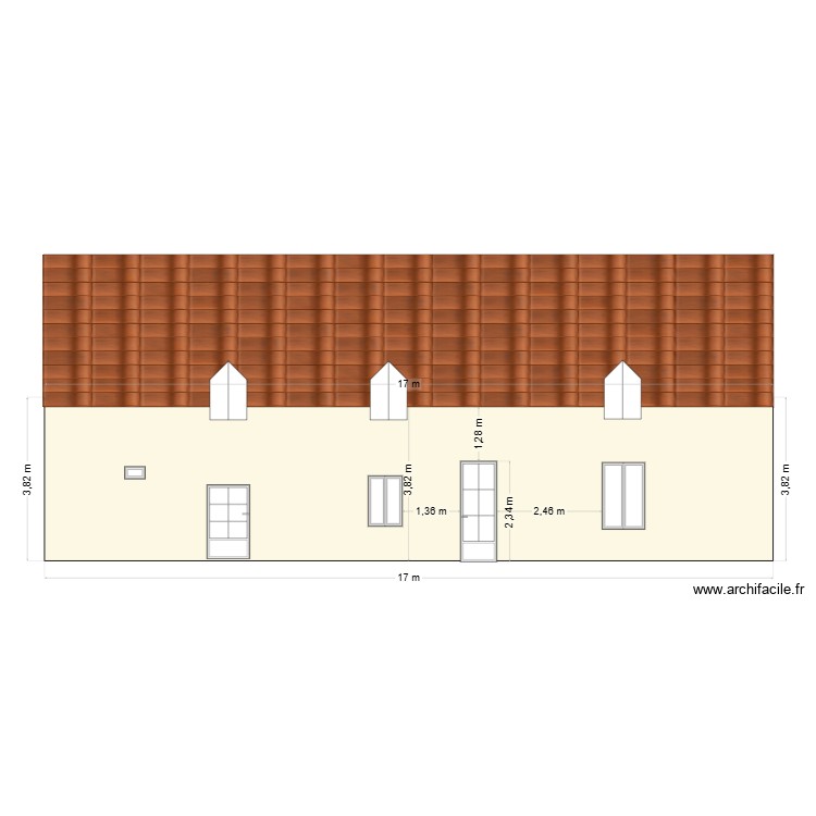 FACADE AVANT S.E.. Plan de 0 pièce et 0 m2