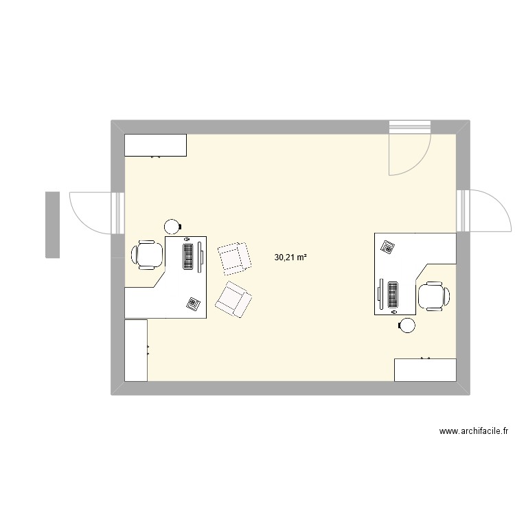 question 6 mission 1. Plan de 1 pièce et 30 m2