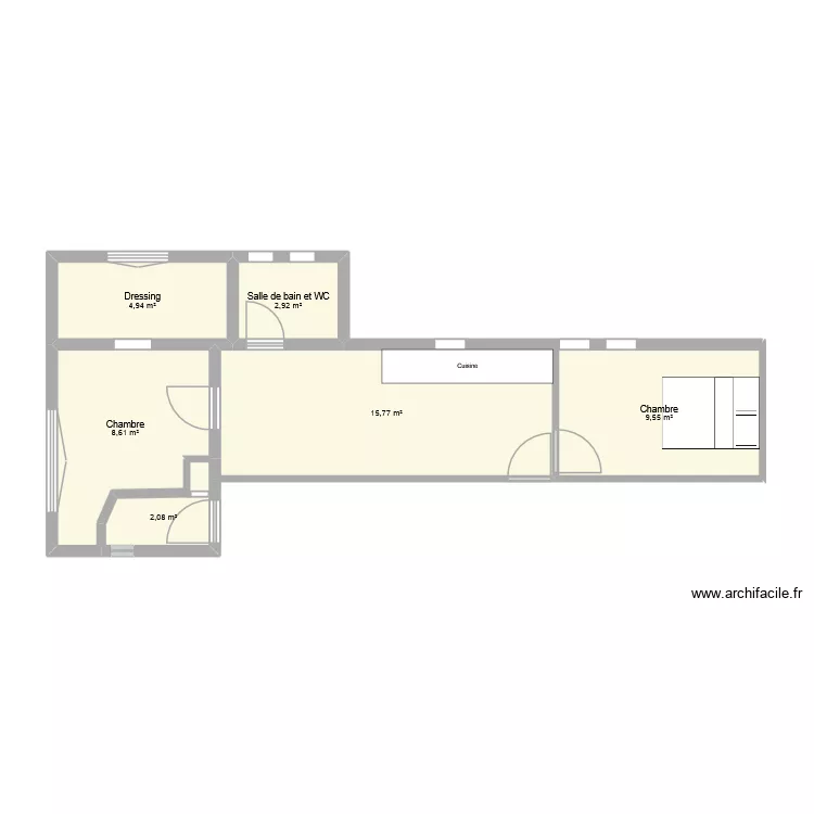 Appartement MASLAQ Projet V2. Plan de 6 et 44 m² Appartement MASLAQ Projet V2. Plan de 6 et 44 m²