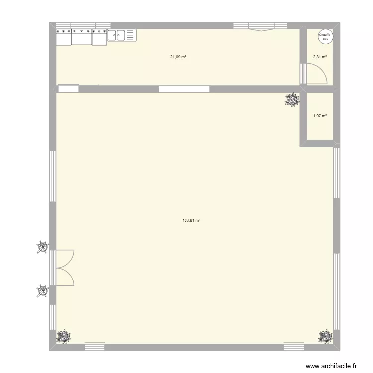 Projet. Plan de 4 Pièces et 129 m² Projet. Plan de 4 Pièces et 129 m²