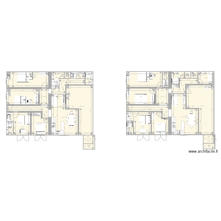 projet-RDC-V7. Plan de 32 pièces et 254 m2