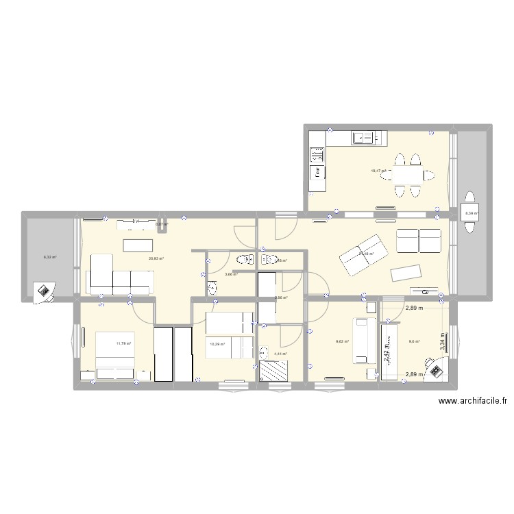 cruseilles0825. Plan de 14 pièces et 131 m2