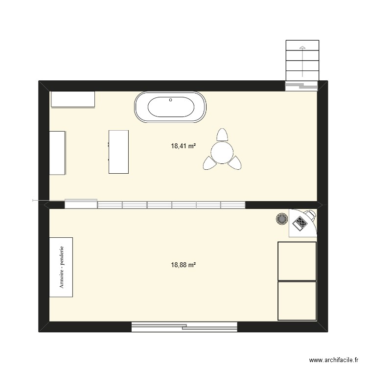salon de toilettage. Plan de 2 pièces et 37 m2