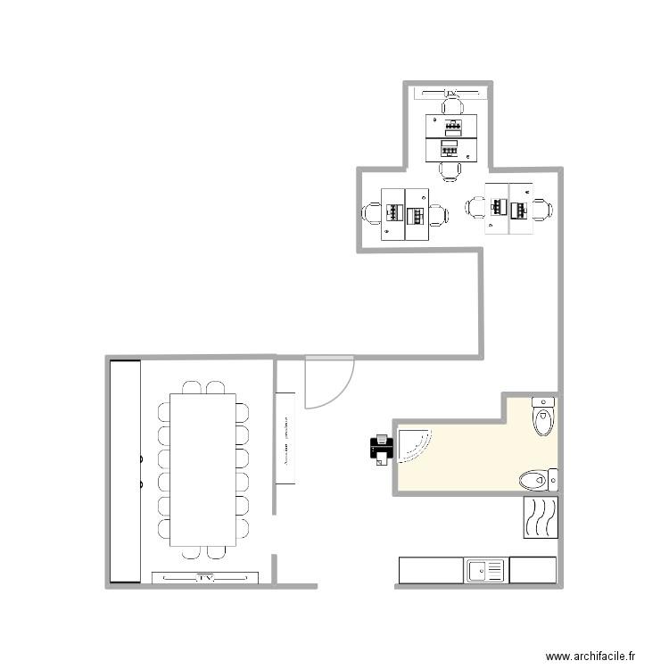 Annexe E&H. Plan de 1 pièce et 2 m2