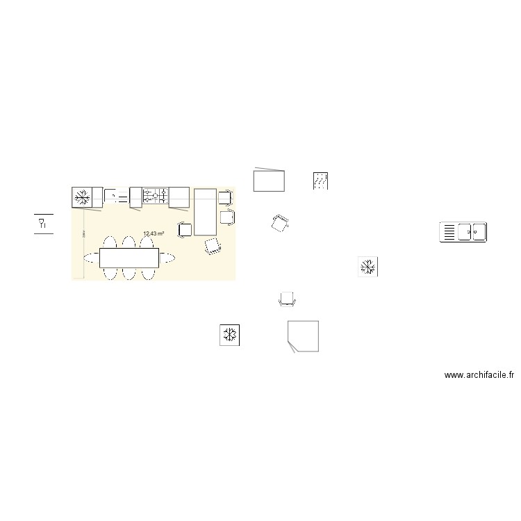 Pergola 2. Plan de 1 pièce et 12 m2