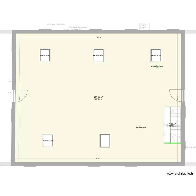 Baylet &eacute;tage. Plan de 7  et 255 m²