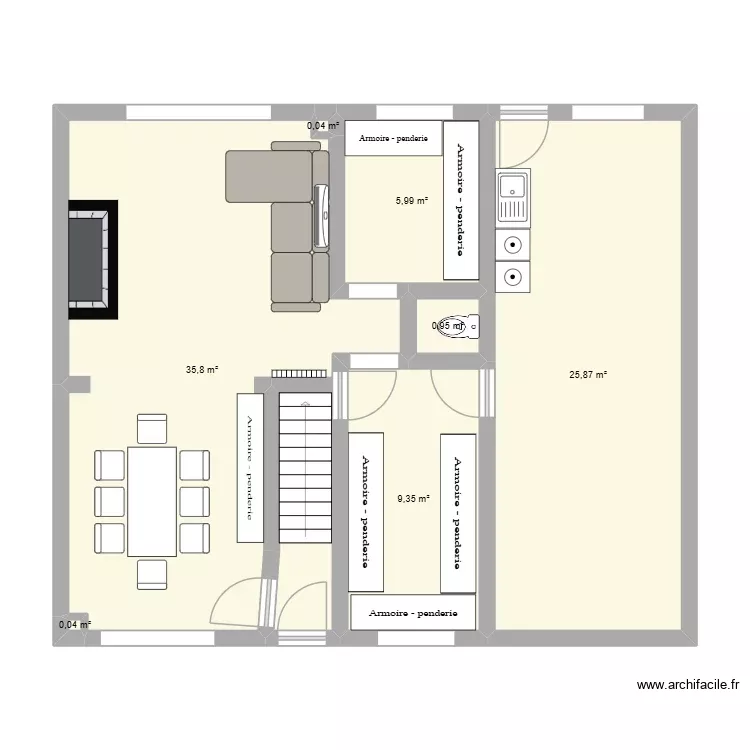 RDC. Plan de 7 Pièces et 78 m² RDC. Plan de 7 Pièces et 78 m²