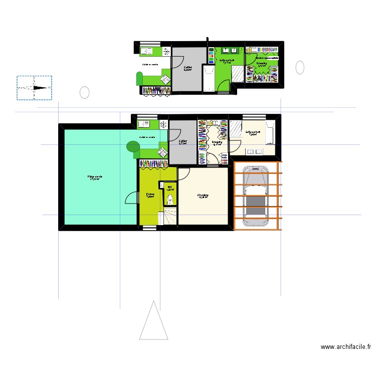 proto 4. Plan de 12 pièces et 100 m2