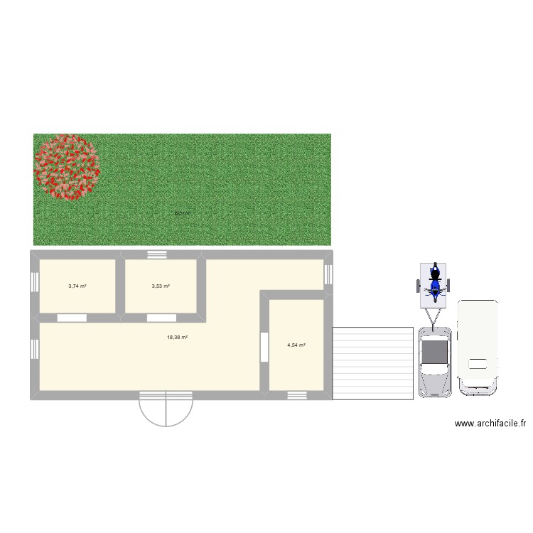 Plan 3. Plan de 4 pièces et 30 m2