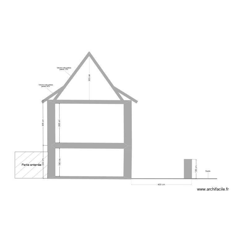 Plan coupe Initial. Plan de 