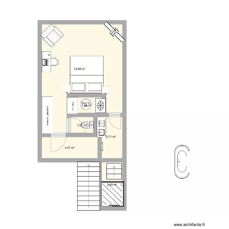 Suite terrass3. Plan de 