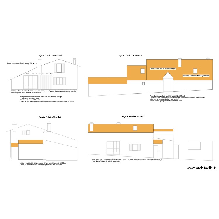 Facade echelle. Plan de 0 pièce et 0 m2