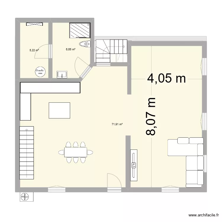 Etage modifi&eacute; Grandvillard. Plan de 