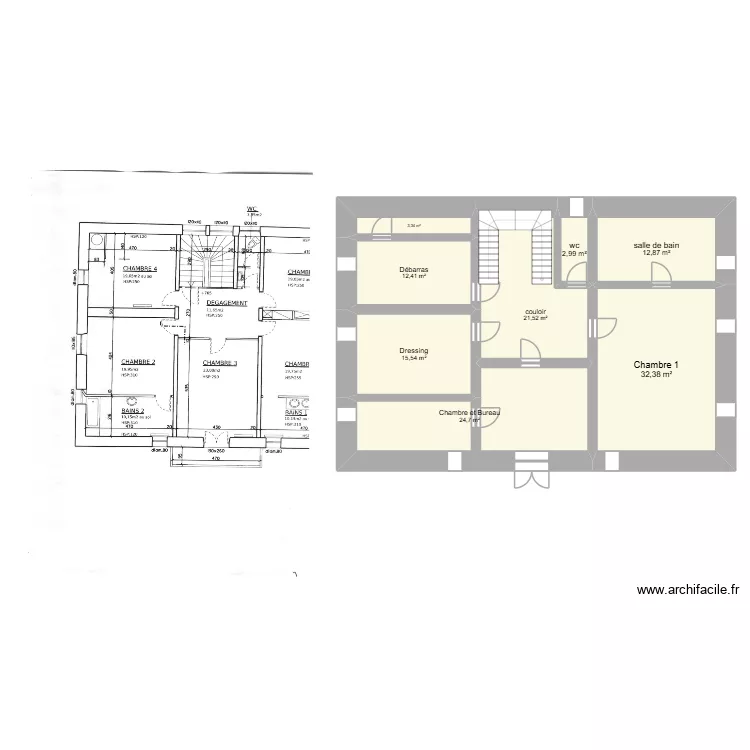 2EME ETAGE SCI. Plan de 8 et 126 m² 2EME ETAGE SCI. Plan de 8 et 126 m²