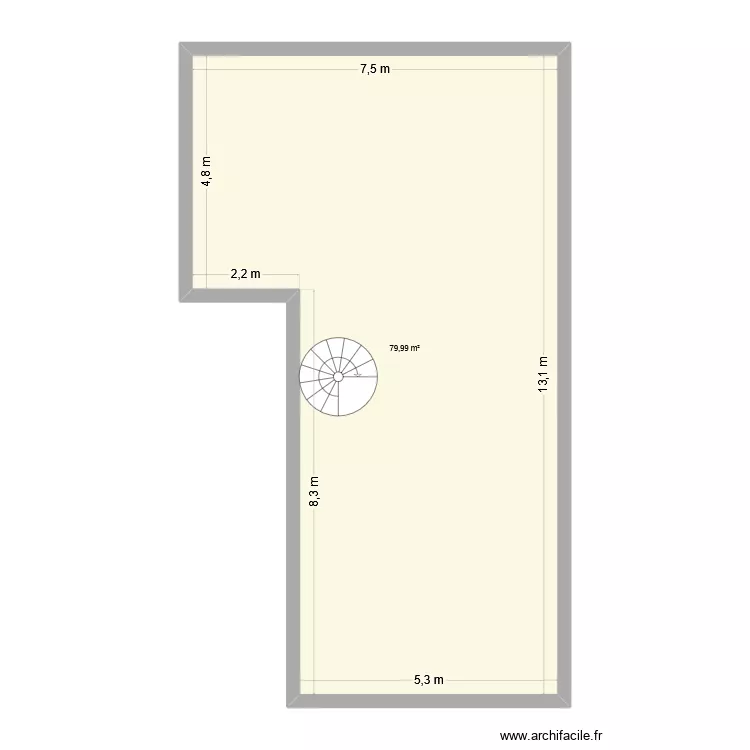 Rez Rive Gauche. Plan de 1  et 80 m²