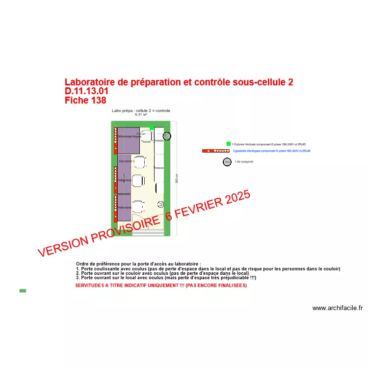 Fiche 138-labo preparation et contr&ocirc;le des &eacute;chantillons sous cellule 2 contr&ocirc;le V2025-02-06. Plan de 
