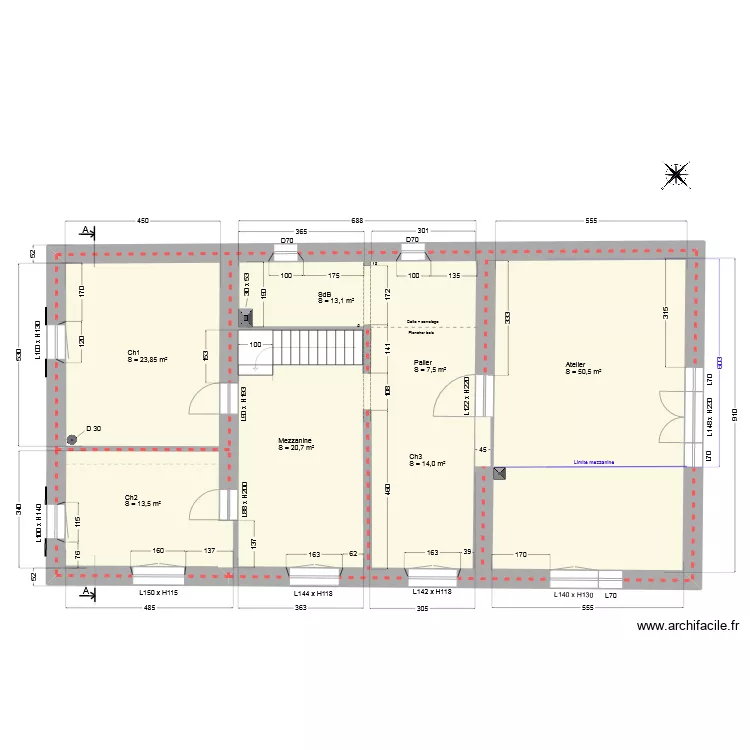 Etage_V0. Plan de 