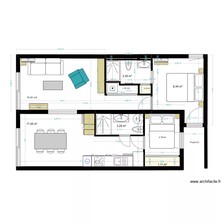 LGM Projet 8.6. Plan de 8 et 53 m² LGM Projet 8.6. Plan de 8 et 53 m²
