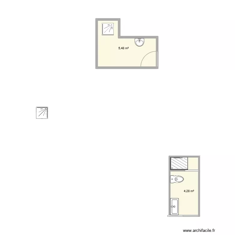 sdb. Plan de 2 Pièces et 10 m² sdb. Plan de 2 Pièces et 10 m²
