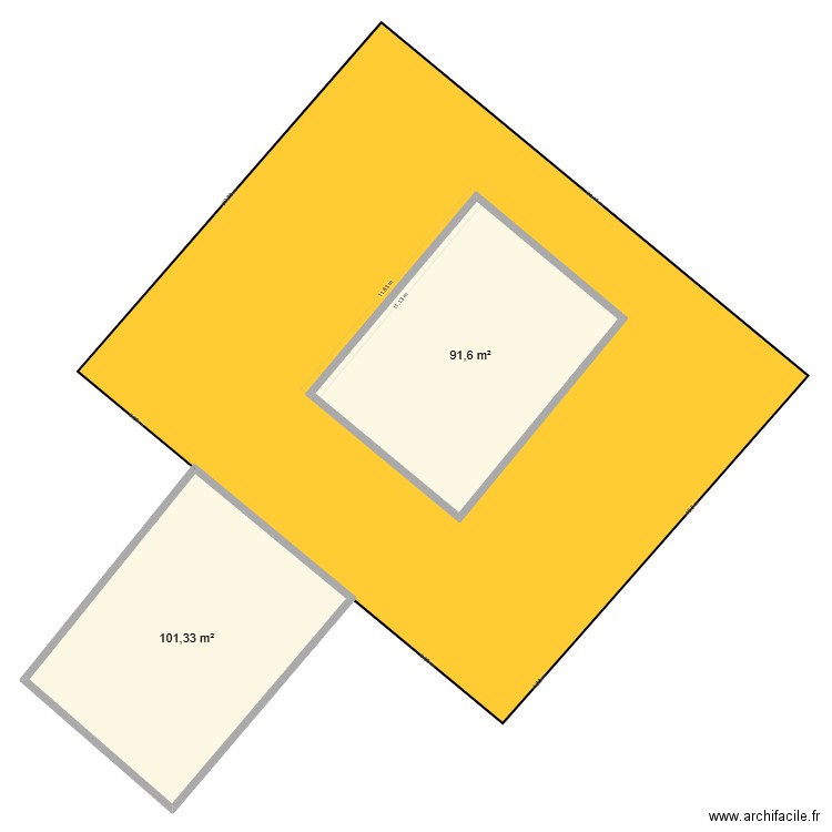 Plan avant changement. Plan de 2 pièces et 193 m2