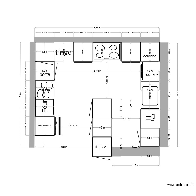 cusiine. Plan de 0 pièce et 0 m2