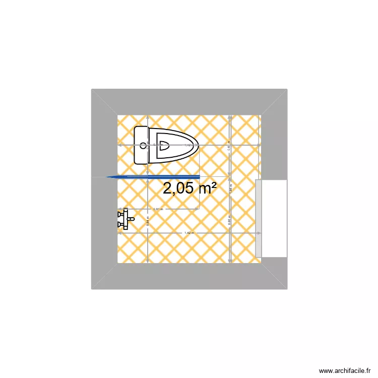 SDB chambre parents. Plan de 