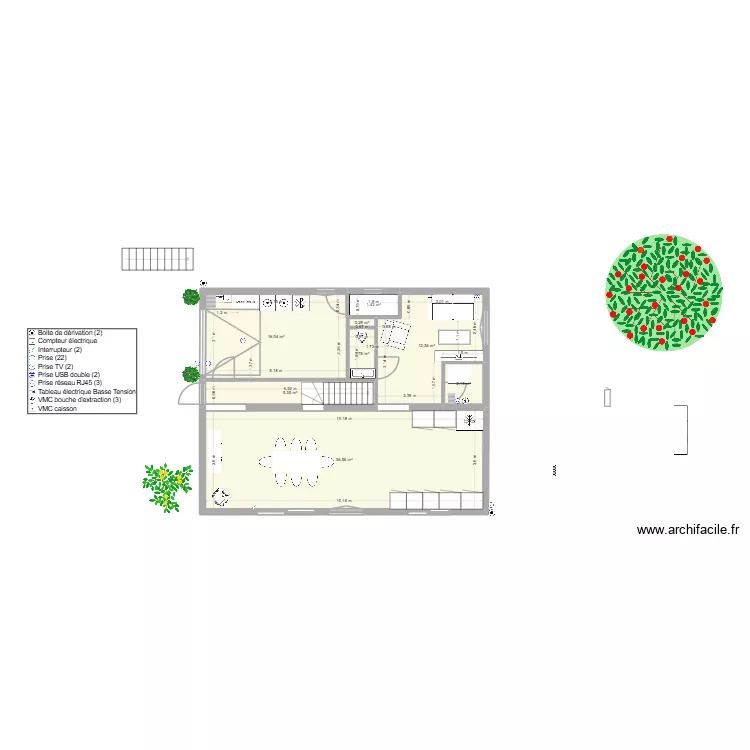 nouveau plan 2.0 prises jhyuguygyi. Plan de 19  et 151 m²