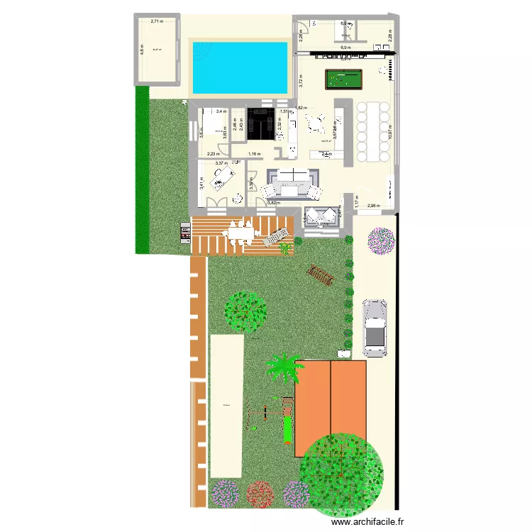 maison v6. Plan de 11  et 235 m²