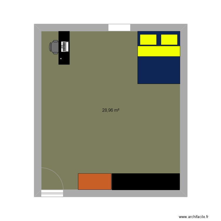 le plan de chambre. Plan de 0 pièce et 0 m2