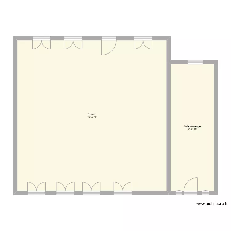 rekas. Plan de 2  et 126 m²
