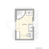 Salle de bain PM 5 douche 100x100 WC de 49