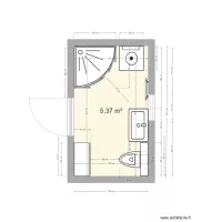 Salle de bain PM 5 douche 100x100 WC de 49